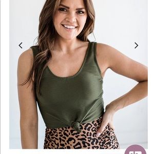 Tropical tides knot swim top
